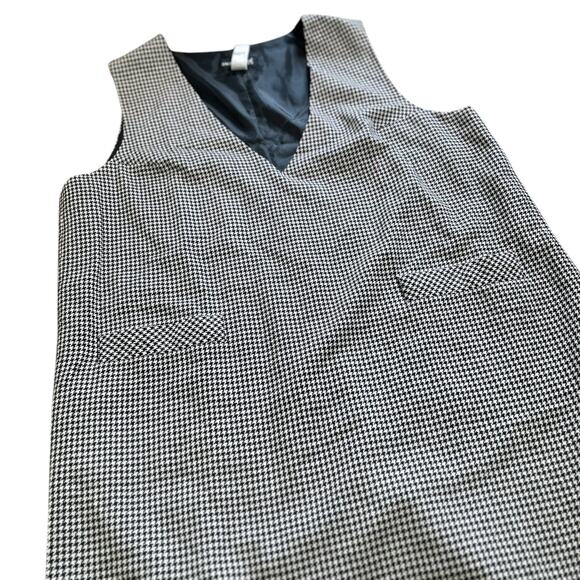 Plus size Vintage 90s Houndstooth Wool Preppy Dress |Dark Academia 22W 197 | - Picture 4 of 8